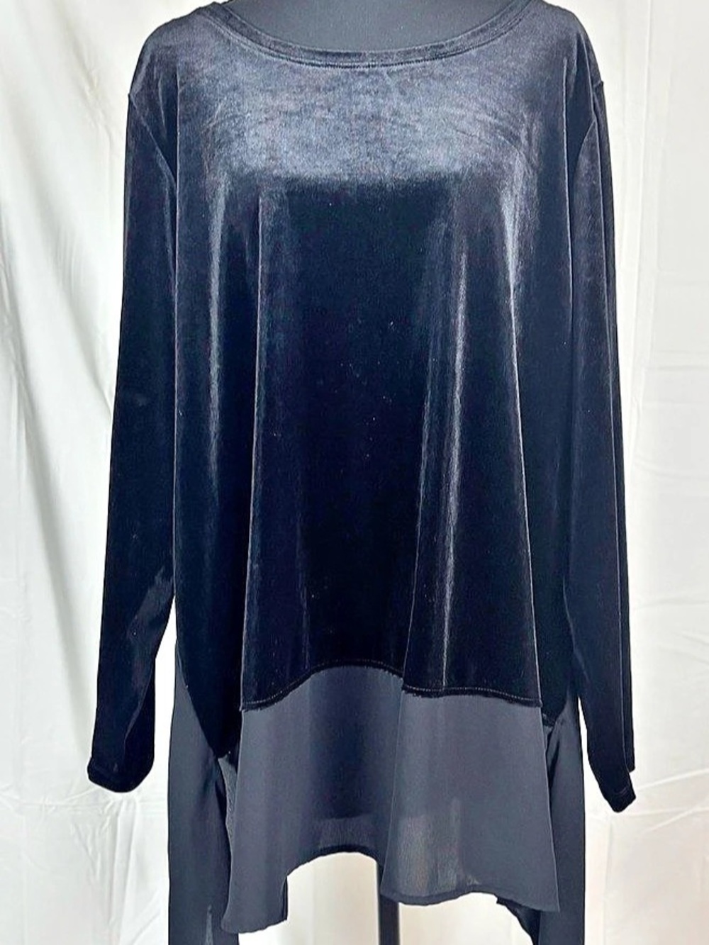 Cupio Black Layered Long Sleeve Tunic Size 1X Like New